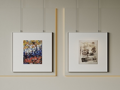 极简组合画 现代极简挂画 抽象装饰画 高端艺术挂画 侘寂中古风画 意式肌理油画
