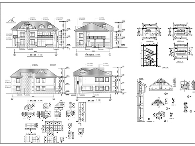 欧式别墅建筑 简欧别墅方案 施工图