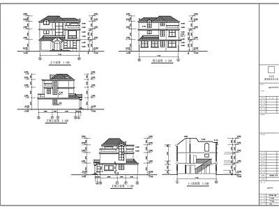 欧式别墅建筑 简欧二层别墅方案 施工图