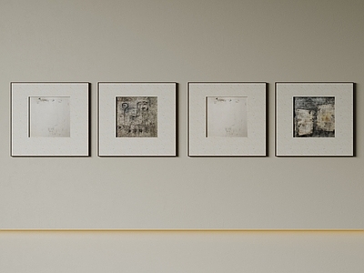 侘寂组合画 现代极简挂画 抽象装饰画 高端艺术挂画 侘寂中古风画 意式肌理油画