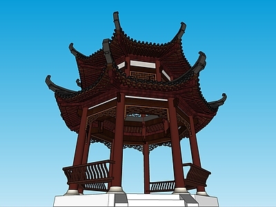 新中式古建筑 古建 亭子