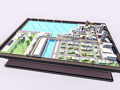 现代简约鸟瞰规划 沙盘 售楼部沙盘 规划沙盘