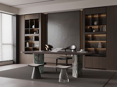 意式极简书房