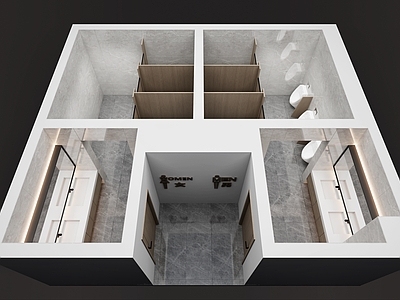 现代简约公共卫生间