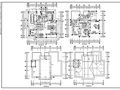 欧式别墅建筑 农村自建别墅方案 施工图