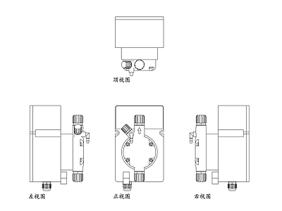 现代五金管件 定量泵 比例泵 计量液泵 精确泵 加药泵 施工图