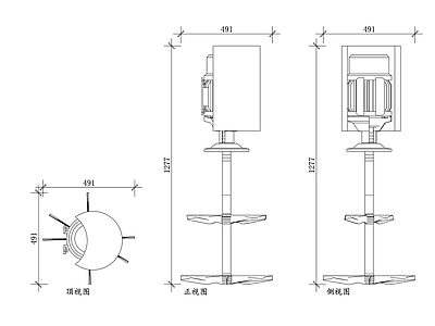 机械设备 搅拌机 搅打器 搅拌棒 搅碎机 调和器 施工图
