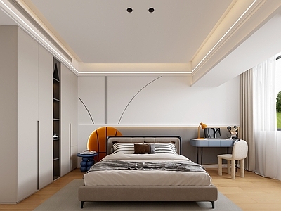 现代简约男孩房