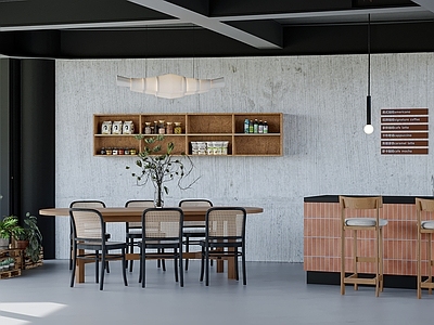 现代简约咖啡厅 现代工装餐厅 工装吧台吧台椅 工装咖啡厅 工装奶茶店 文创店
