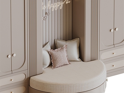 奶油风儿童床 沙发