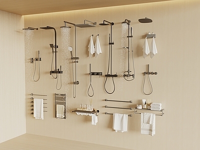 现代简约花洒 花洒 毛巾架
