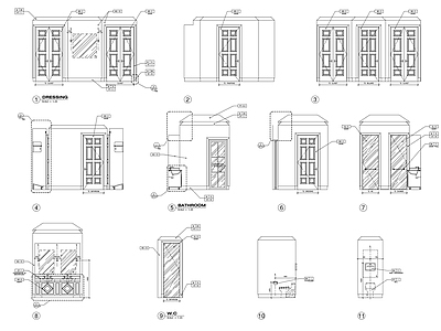 现代门 门立面 施工图