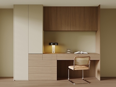 现代书房 书桌椅 书柜 书柜衣柜