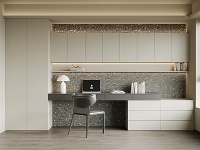 现代简约书房 书房 书桌椅 书柜