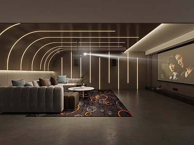 现代极简影音室 私人电影院 家庭电影院