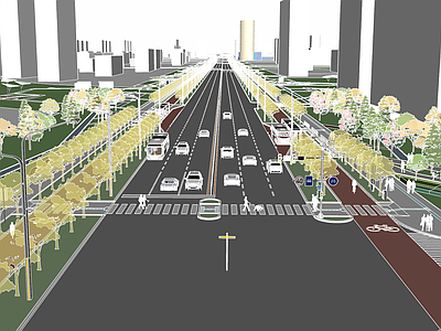 现代交通枢纽景观 街路更新 街角公园 交通枢纽 公交站 城市道路