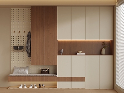 奶油风玄关 玄关柜