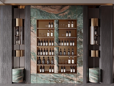 意式轻奢酒柜 酒柜 酒架 轻奢酒柜 金属酒柜