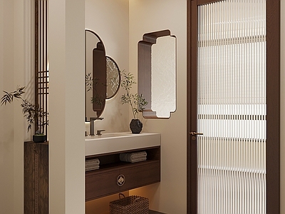 新中式卫生间 卫生间 干区