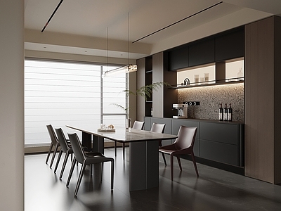 现代极简家居餐厅