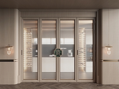 新中式酒窖 新中式玻璃门 厨房门 阳台门 长虹玻璃门