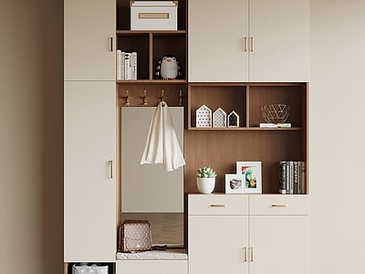 奶油风玄关 玄关柜