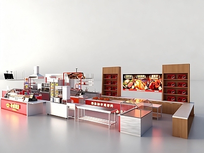 现代简约其他餐饮空间 卤味店档口 熟食档口