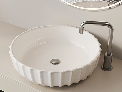 奶油风浴室柜 洗手台