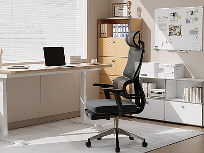奶油风办公椅 办公 书房 书桌 网椅