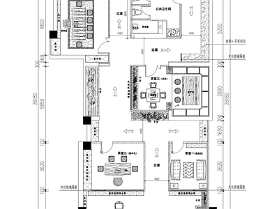 现代新中式茶馆 茶楼 茶室 新中式茶馆 茶馆平面图 茶楼平面图 施工图