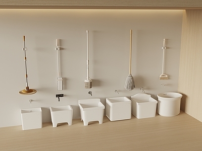 奶油风拖把池 拖把池 拖把