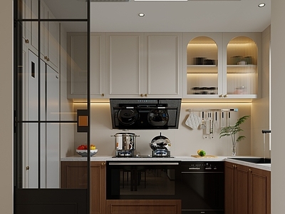 奶油风开放式厨房