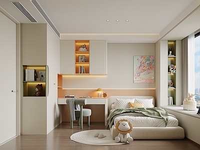 奶油风通用儿童房