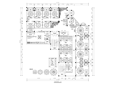 现代火锅店 包厢 室内火锅店平面图 涮羊肉店平面图 火锅店 火锅 涮羊肉 施工图
