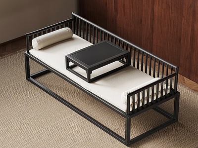 新中式双人沙发 罗汉床