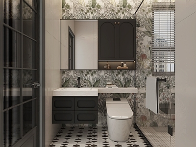 中古风卫生间 法式卫生间 美式卫生间 复古卫生间 法式轻奢卫生间 中古风卫生间