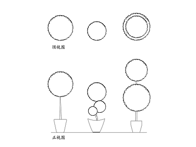 现代绿植 观赏绿植 装饰盆栽 室内观叶植物 美化绿植 陈设盆栽 施工图