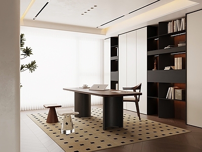 现代简约书房