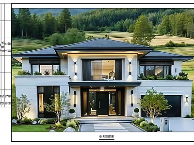 中式别墅建筑 乡村别墅方案 二层别墅 独栋别墅 施工图