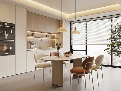 奶油风家居餐厅