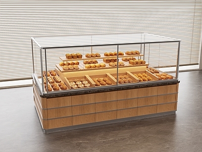 现代简约甜品面包店 复古面包柜 面包堆头面包陈列 面包店蛋糕店货柜 面包展柜