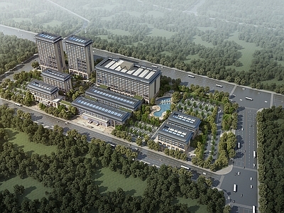 新中式其他建筑外观 中式医院