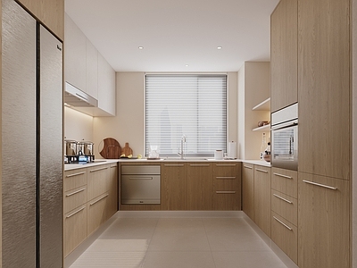 原木奶油风开放式厨房