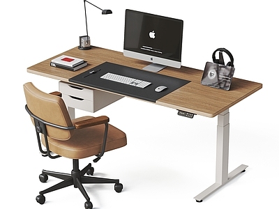 现代简约办公桌椅 VITRA 升降电脑桌 海洋板办公桌 皮革办公椅书椅 电脑数码设备