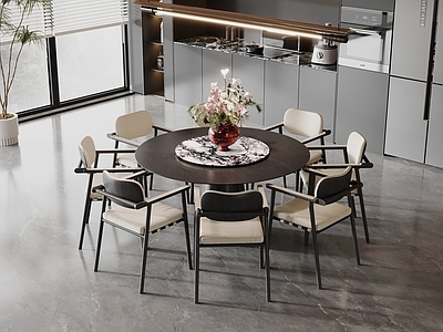现代简约家居餐厅 现代餐厅 餐桌组合 现代餐桌椅组合