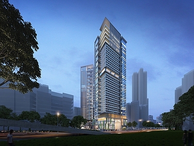 现代主义商业综合体 现代超高层住宅 现代沿街商业