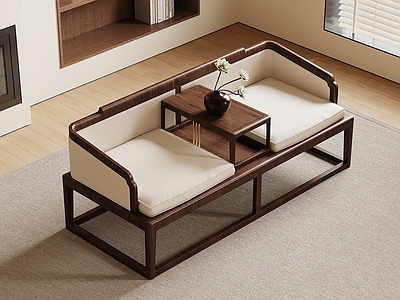 新中式双人沙发 罗汉床