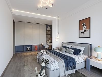 现代简约男孩房