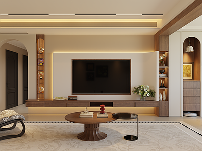 中古风横厅 法式复古风客厅