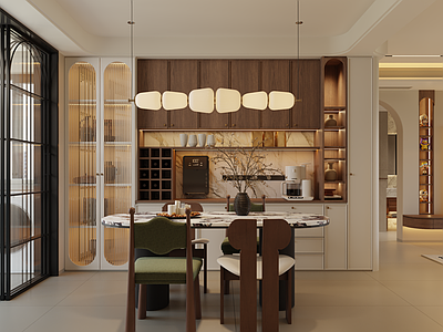 奶油风家居餐厅 法式复古风餐厅